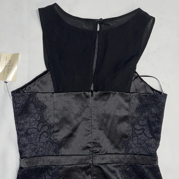 New Guess Los Angeles Satin Lace sheer Fitted 4 S - Picture 6 of 9